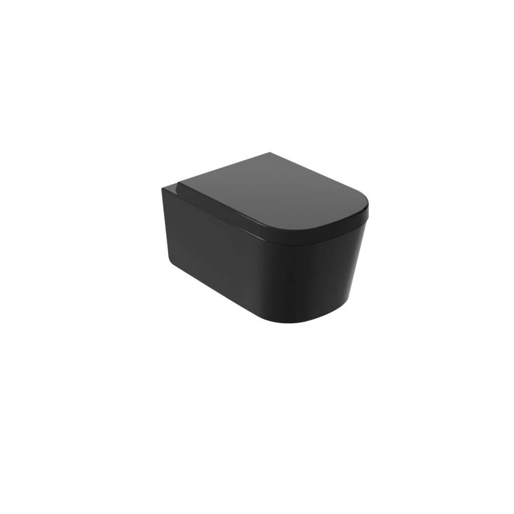 5486SB MEG11 rimAWAY Black Satin შეკიდული უნიტაზი GALASSIA