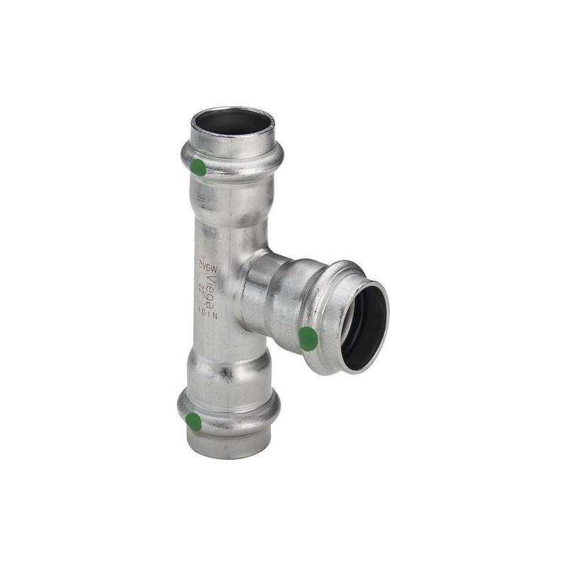 VIEGA Sanpress Inox სარედუქციო სამკაპი 28 x 15 x 28 mm, უჟანგავი ფოლადი, საპრესი, Art. 435950